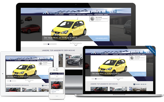 Responsive Webdesign für die AK Autoport Köln GmbH