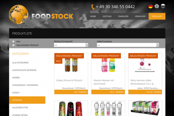 Responsive Webdesign Food-Stock: Produktauswahl (verpixelt)