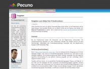 Webdesign Pecuno Finanzvergleich: Inhaltsseite