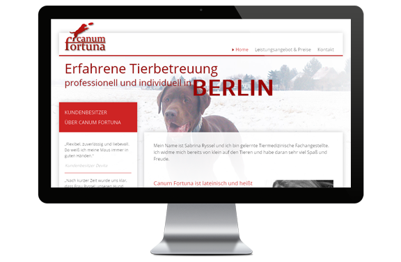 Responsive Webdesign & Website-Erstellung Tier- und Hundebetreuung Canum Fortuna